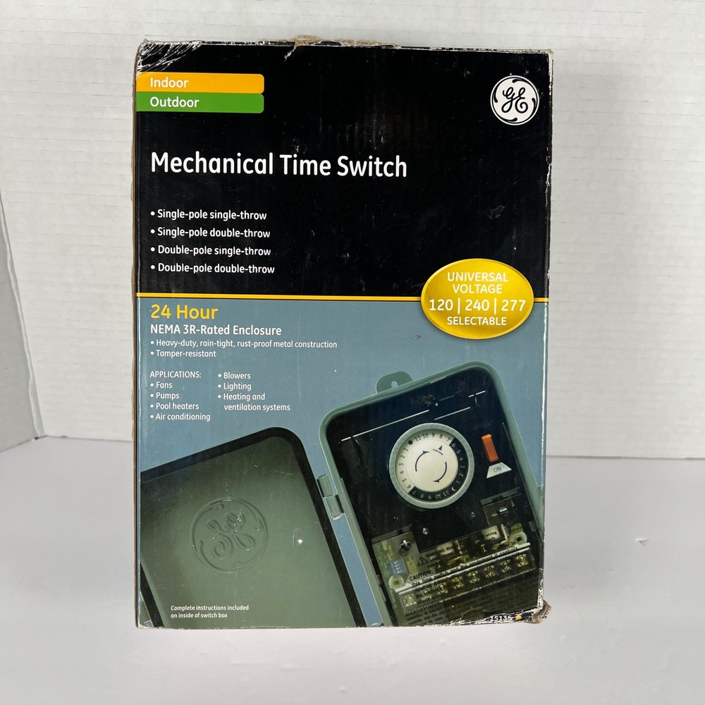 GE 15135 Mechanical Time Switch 24 Hour Universal Voltage NEMA 3R Enclosure Gray